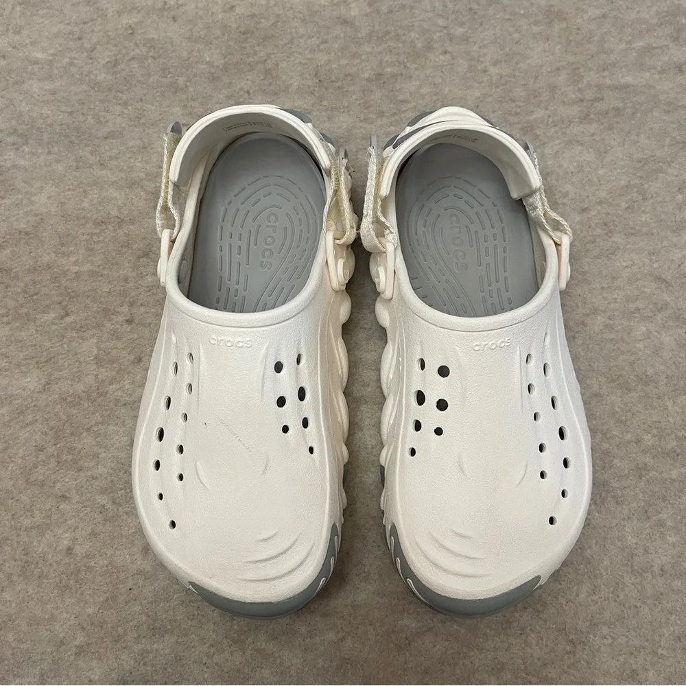 CROCS Echo Icy RO Clogs slip On Comfort White Blue Mens Size 6 Women’s Size 8